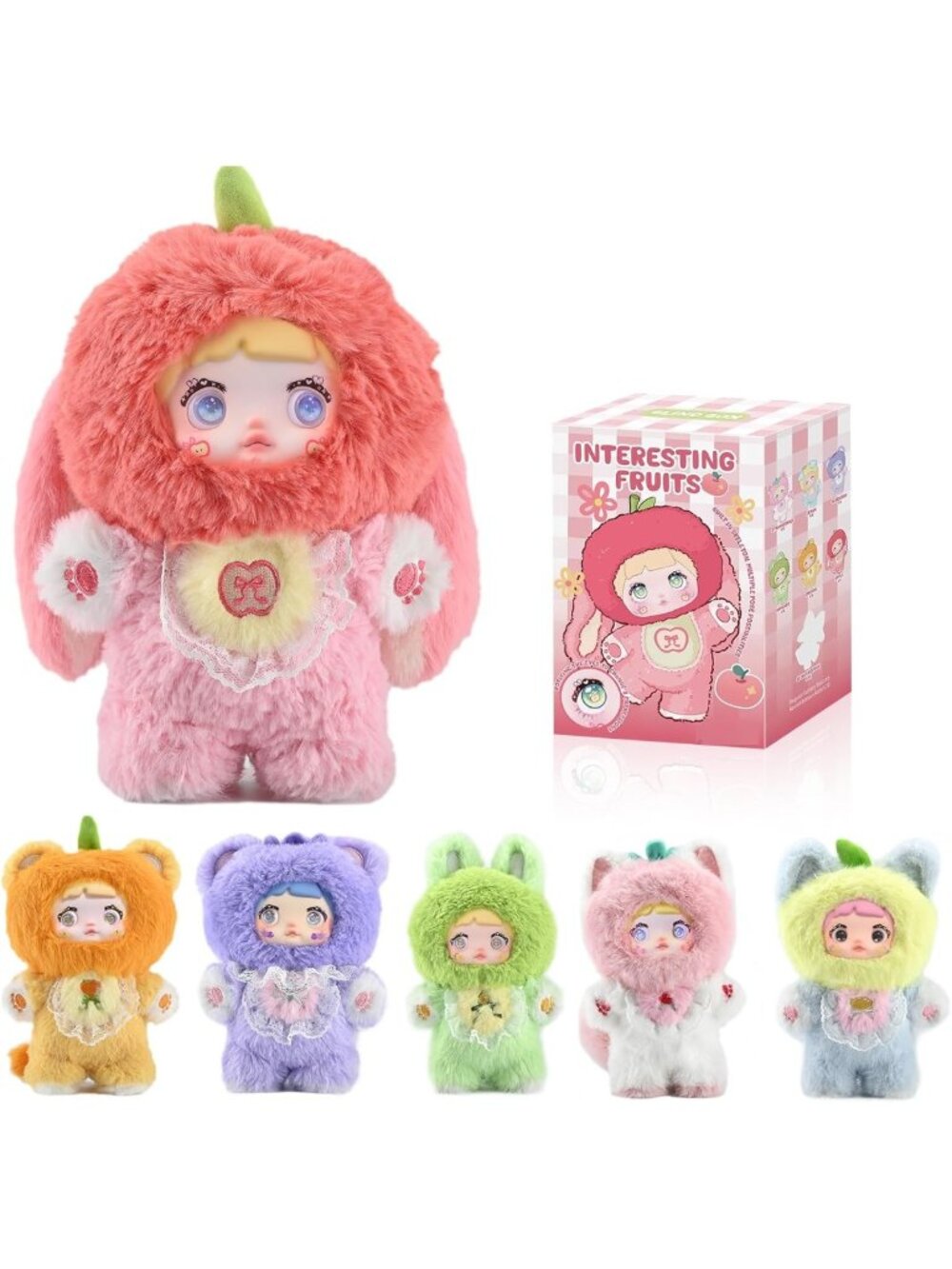 Adorable Mystery Plush Toys - Blind Box Fruit Series, 6 Unique Designs, 7.1IN